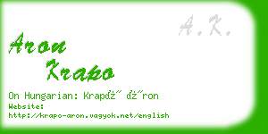 aron krapo business card